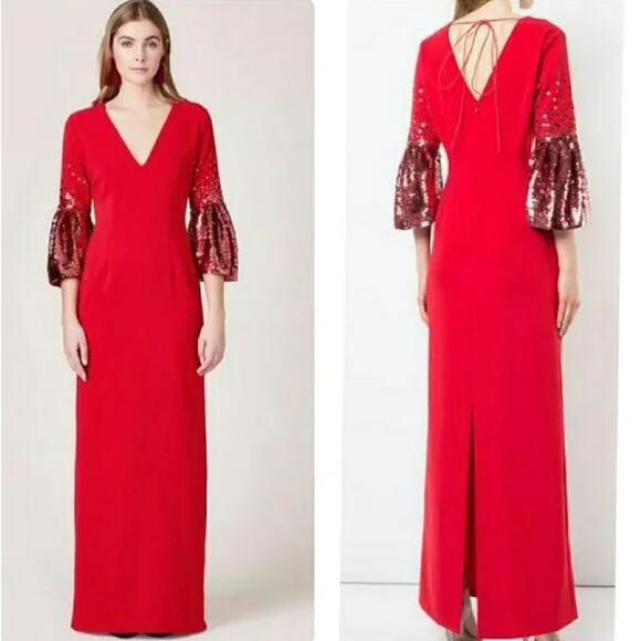 Sachin & Babi Byzas Gown Cerise - Pre-Owned - Picture 1 of 5